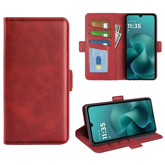 Motorola Moto G06 / Motorola Moto G06 Power Hoesje - MobyDefend Luxe Wallet Book Case (Sluiting Zijkant) - Rood
