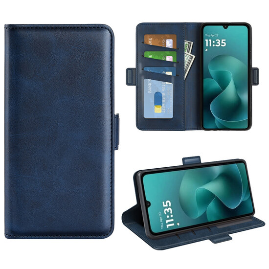 Motorola Moto G06 / Motorola Moto G06 Power Hoesje - MobyDefend Luxe Wallet Book Case (Sluiting Zijkant) - Blauw
