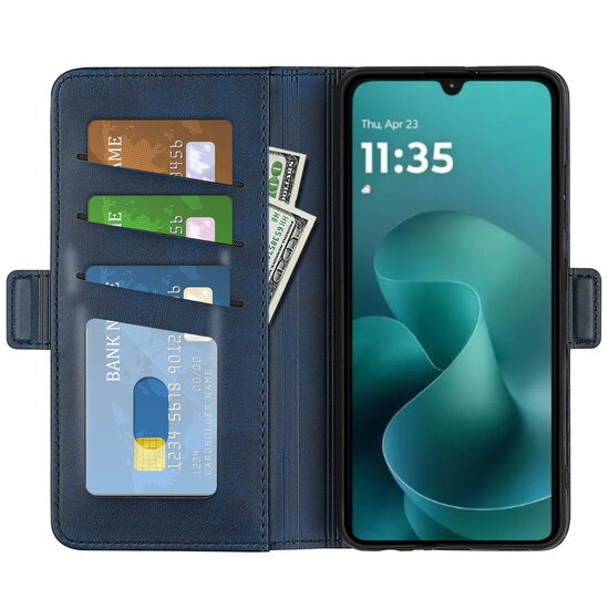 Motorola Moto G06 / Motorola Moto G06 Power Hoesje - MobyDefend Luxe Wallet Book Case (Sluiting Zijkant) - Blauw