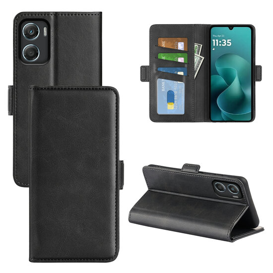 Motorola Moto G06 / Motorola Moto G06 Power Hoesje - MobyDefend Luxe Wallet Book Case (Sluiting Zijkant) - Zwart