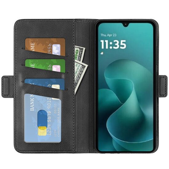 Motorola Moto G06 / Motorola Moto G06 Power Hoesje - MobyDefend Luxe Wallet Book Case (Sluiting Zijkant) - Zwart