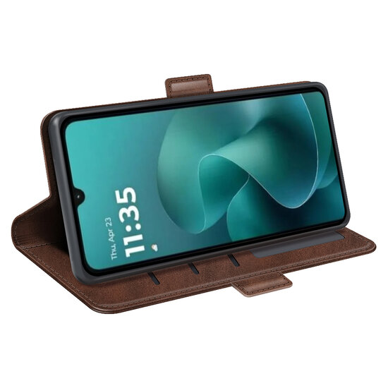 Motorola Moto G06 / Motorola Moto G06 Power Hoesje - MobyDefend Luxe Wallet Book Case (Sluiting Zijkant) - Bruin