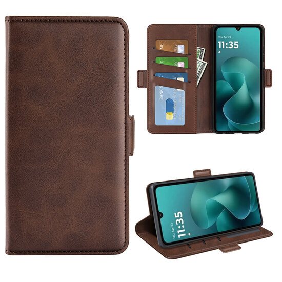 Motorola Moto G06 / Motorola Moto G06 Power Hoesje - MobyDefend Luxe Wallet Book Case (Sluiting Zijkant) - Bruin