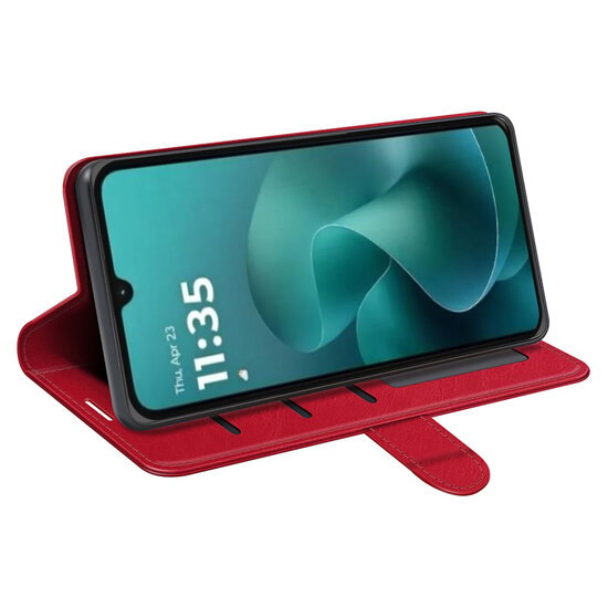 Motorola Moto G06 / Motorola Moto G06 Power Hoesje - MobyDefend Wallet Book Case (Sluiting Achterkant) - Rood