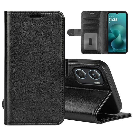 Motorola Moto G06 / Motorola Moto G06 Power Hoesje - MobyDefend Wallet Book Case (Sluiting Achterkant) - Zwart