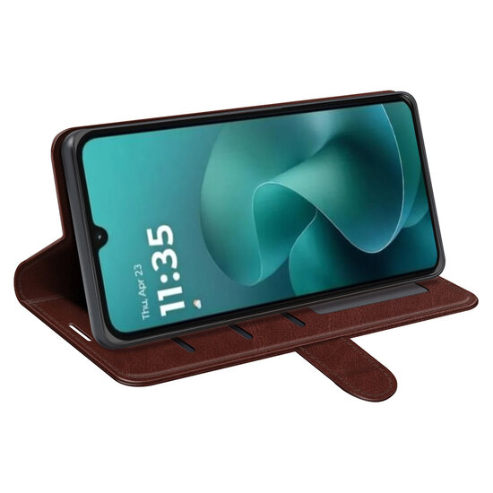 Motorola Moto G06 / Motorola Moto G06 Power Hoesje - MobyDefend Wallet Book Case (Sluiting Achterkant) - Bruin