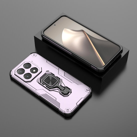 Xiaomi 15T Hoesje - MobyDefend Dubbelgelaagde Pantsercase Met Standaard - Roze