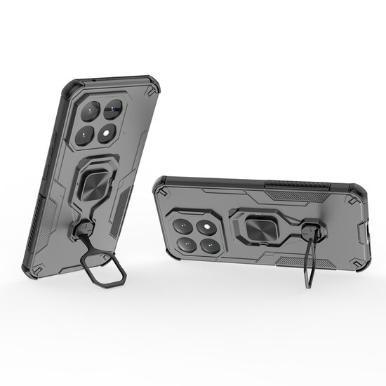 Xiaomi 15T Hoesje - MobyDefend Dubbelgelaagde Pantsercase Met Standaard - Zwart