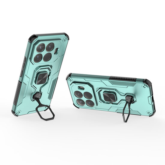 Xiaomi 15T Pro Hoesje - MobyDefend Dubbelgelaagde Pantsercase Met Standaard - Turquoise