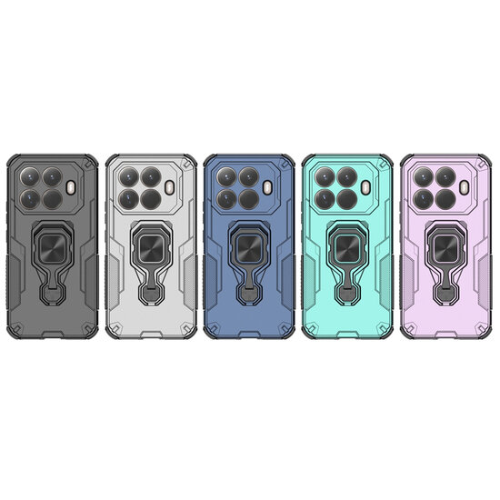 Xiaomi 15T Pro Hoesje - MobyDefend Dubbelgelaagde Pantsercase Met Standaard - Turquoise