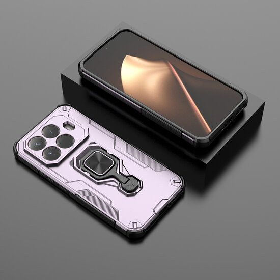 Xiaomi 15T Pro Hoesje - MobyDefend Dubbelgelaagde Pantsercase Met Standaard - Roze