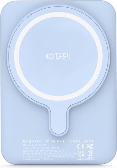 Tech-Protect MagSafe Powerbank - 5000mAh - Blauw