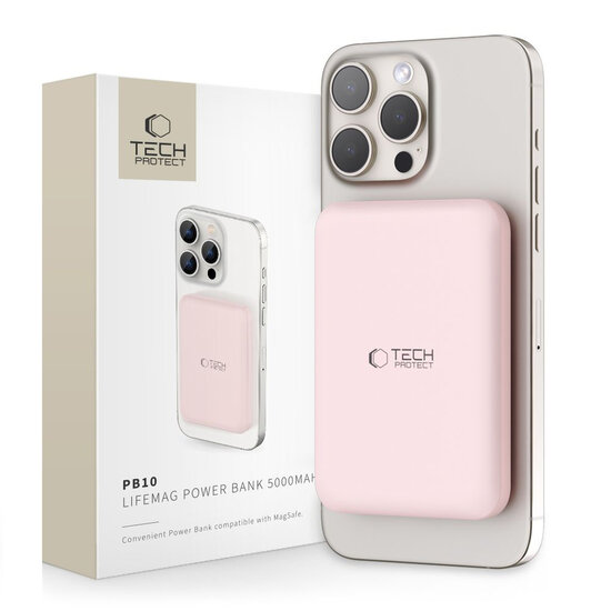Tech-Protect MagSafe Powerbank - 5000mAh - Roze