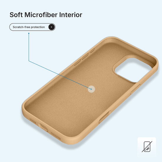 iPhone 16 Pro Hoesje - MobyDefend Matte Siliconen Backcover - Licht Oker