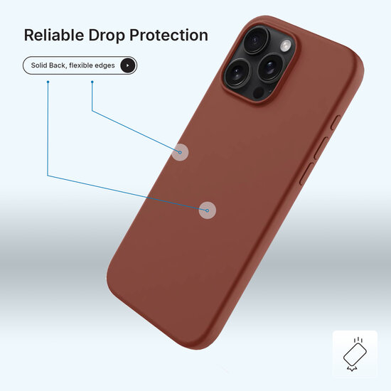 iPhone 16 Pro Max Hoesje - MobyDefend Matte Siliconen Backcover - Terracotta