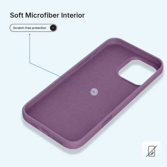 iPhone 16 Pro Max Hoesje - MobyDefend Matte Siliconen Backcover - Paars