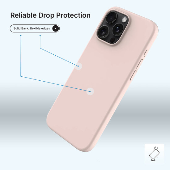 iPhone 16 Pro Max Hoesje - MobyDefend Matte Siliconen Backcover - Roze