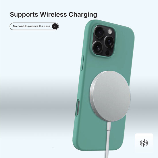 iPhone 16 Pro Max Hoesje - MobyDefend Matte Siliconen Backcover - Groen