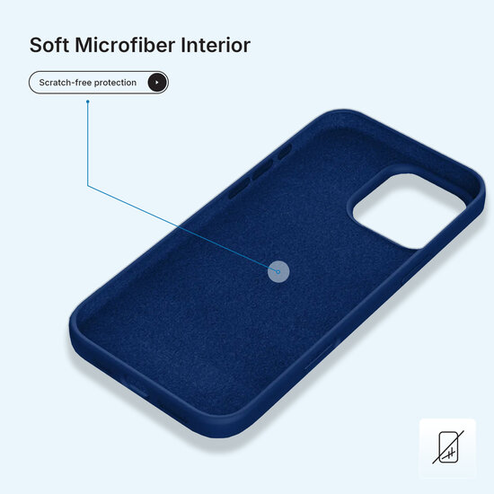 iPhone 16 Pro Max Hoesje - MobyDefend Matte Siliconen Backcover - Blauw