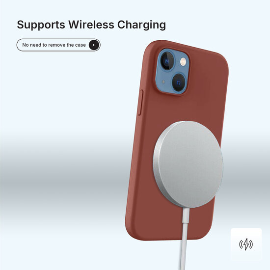 iPhone 15 Hoesje - MobyDefend Matte Siliconen Backcover - Terracotta