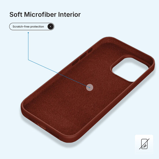 iPhone 15 Hoesje - MobyDefend Matte Siliconen Backcover - Terracotta