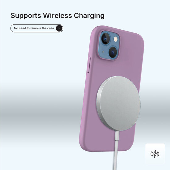 iPhone 15 Hoesje - MobyDefend Matte Siliconen Backcover - Paars