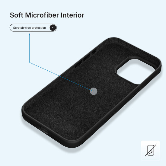iPhone 15 Hoesje - MobyDefend Matte Siliconen Backcover - Zwart