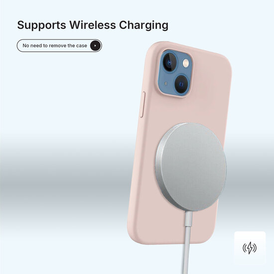 iPhone 15 Hoesje - MobyDefend Matte Siliconen Backcover - Roze