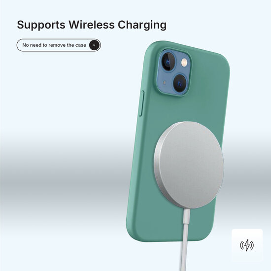 iPhone 15 Hoesje - MobyDefend Matte Siliconen Backcover - Groen