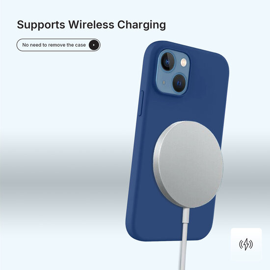 iPhone 15 Hoesje - MobyDefend Matte Siliconen Backcover - Blauw