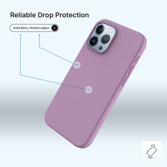 iPhone 15 Pro Hoesje - MobyDefend Matte Siliconen Backcover - Paars