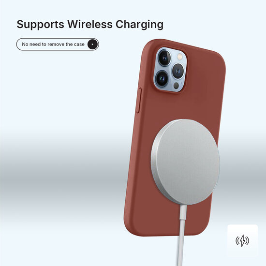 iPhone 15 Pro Max Hoesje - MobyDefend Matte Siliconen Backcover - Terracotta