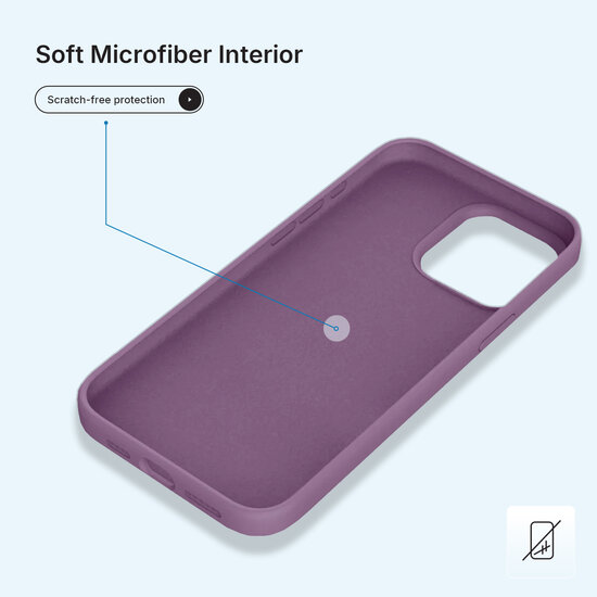 iPhone 15 Pro Max Hoesje - MobyDefend Matte Siliconen Backcover - Paars