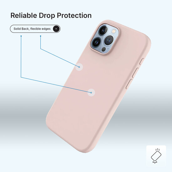 iPhone 15 Pro Max Hoesje - MobyDefend Matte Siliconen Backcover - Roze