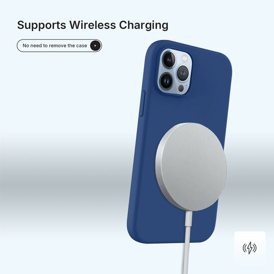 iPhone 15 Pro Max Hoesje - MobyDefend Matte Siliconen Backcover - Blauw