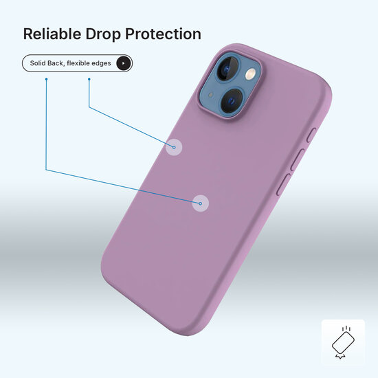iPhone 14 Hoesje - MobyDefend Matte Siliconen Backcover - Paars
