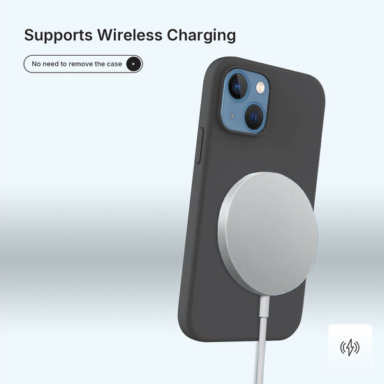 iPhone 14 Hoesje - MobyDefend Matte Siliconen Backcover - Zwart