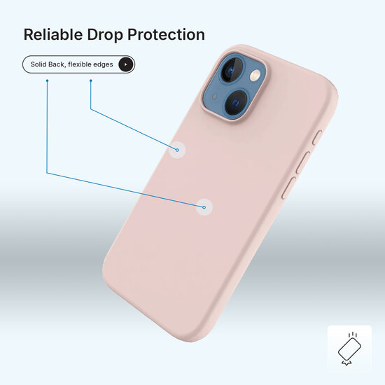 iPhone 14 Hoesje - MobyDefend Matte Siliconen Backcover - Roze