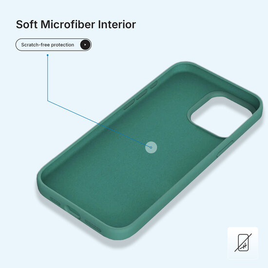 iPhone 14 Hoesje - MobyDefend Matte Siliconen Backcover - Groen