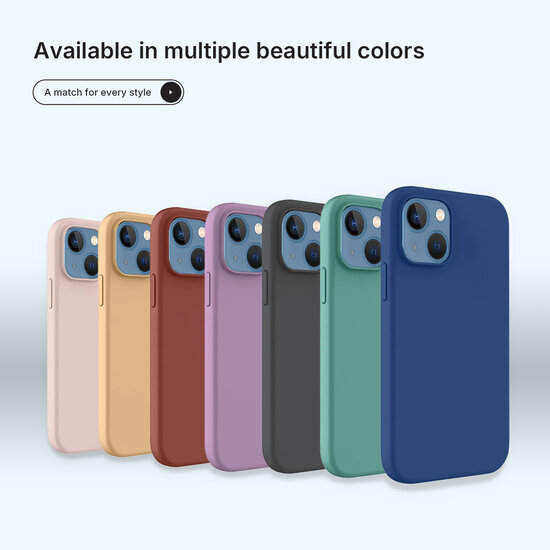 iPhone 14 Hoesje - MobyDefend Matte Siliconen Backcover - Blauw