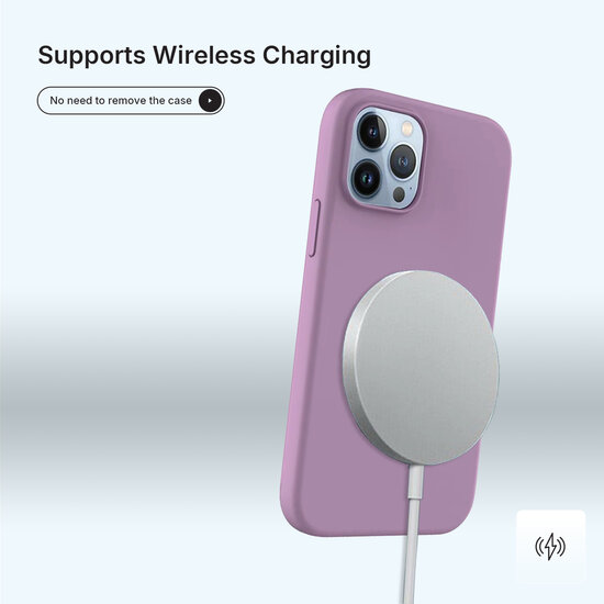 iPhone 14 Pro Hoesje - MobyDefend Matte Siliconen Backcover - Paars