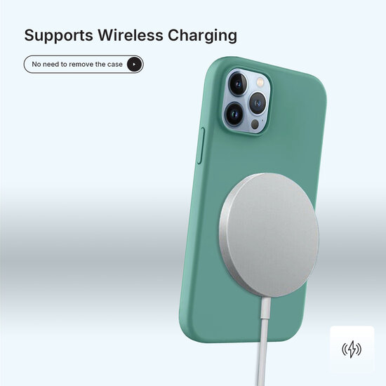 iPhone 14 Pro Hoesje - MobyDefend Matte Siliconen Backcover - Groen