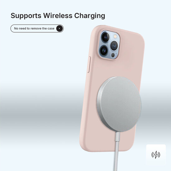 iPhone 14 Pro Max Hoesje - MobyDefend Matte Siliconen Backcover - Roze