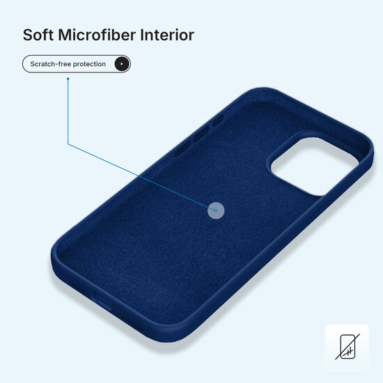 iPhone 14 Pro Max Hoesje - MobyDefend Matte Siliconen Backcover - Blauw