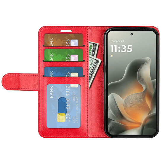 Motorola Edge 70 Hoesje - MobyDefend Wallet Book Case (Sluiting Achterkant) - Rood