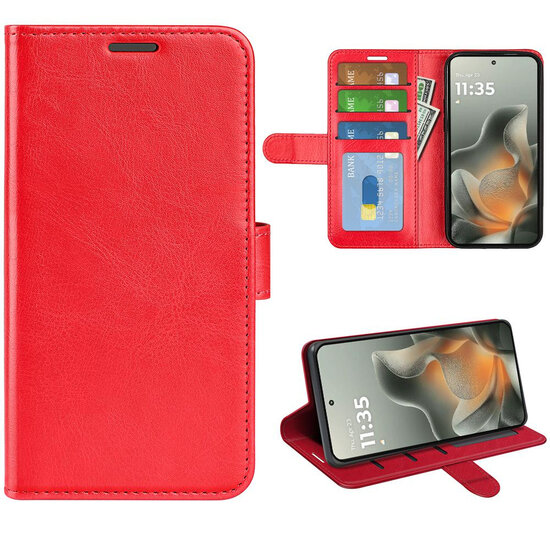 Motorola Edge 70 Hoesje - MobyDefend Wallet Book Case (Sluiting Achterkant) - Rood