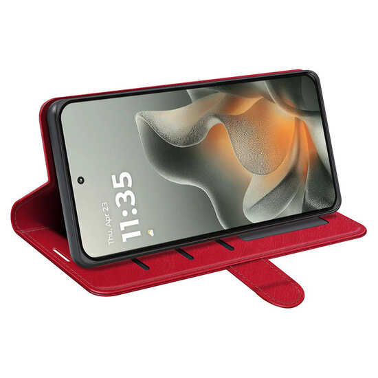 Motorola Edge 70 Hoesje - MobyDefend Wallet Book Case (Sluiting Achterkant) - Rood