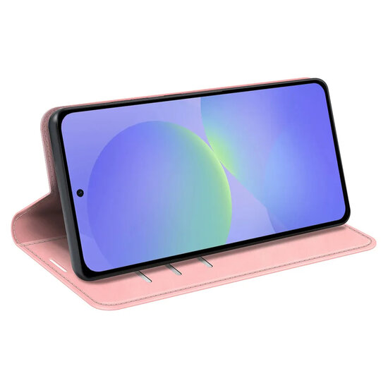 Samsung Galaxy A37 Hoesje - MobyDefend Luxe Wallet Bookcase (Magnetische Sluiting) - Roze