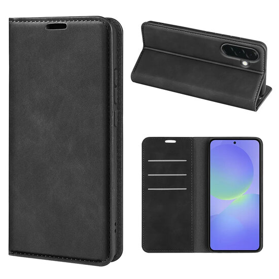 Samsung Galaxy A37 Hoesje - MobyDefend Luxe Wallet Bookcase (Magnetische Sluiting) - Zwart