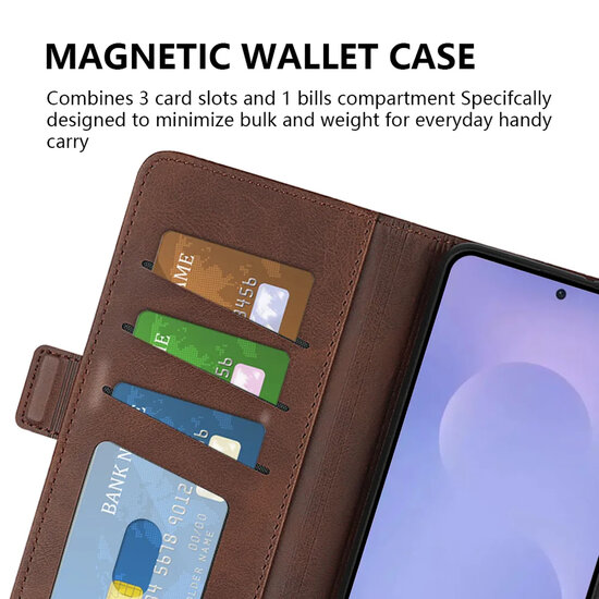 Samsung Galaxy S26 Hoesje - MobyDefend Luxe Wallet Book Case (Sluiting Zijkant) - Blauw